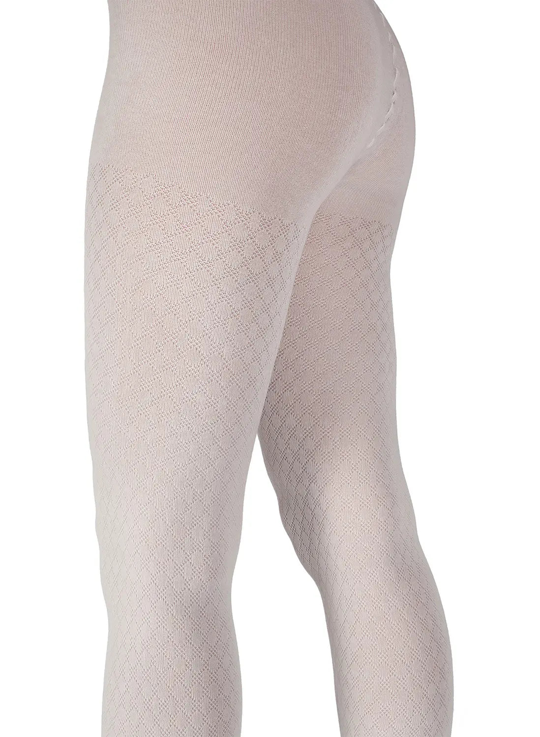 Giulia Tokio 150 Den N3 - weiße Strumpfhose kariert