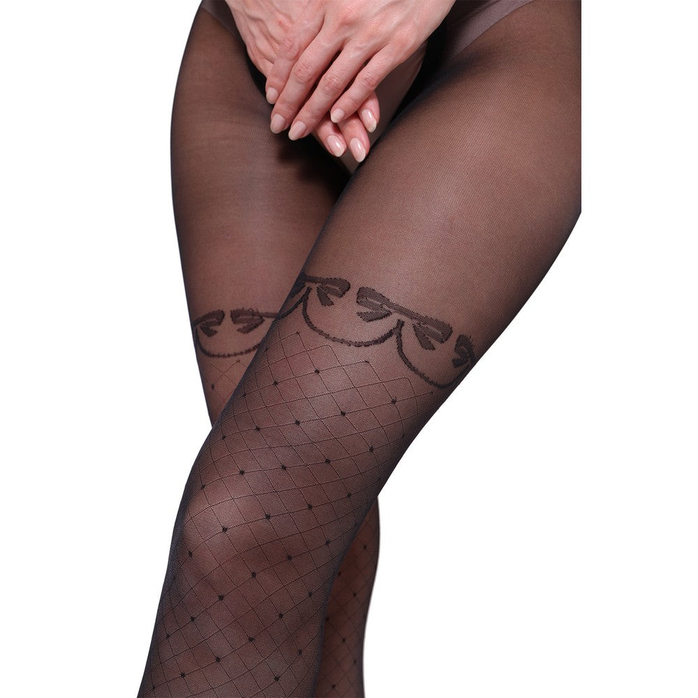 Bananalu Ouvert Strumpfhose Intimo Afina 40 DEN mit Netz Muster Nero