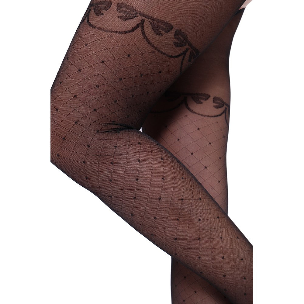 Bananalu Ouvert Strumpfhose Intimo Afina 40 DEN mit Netz Muster Nero