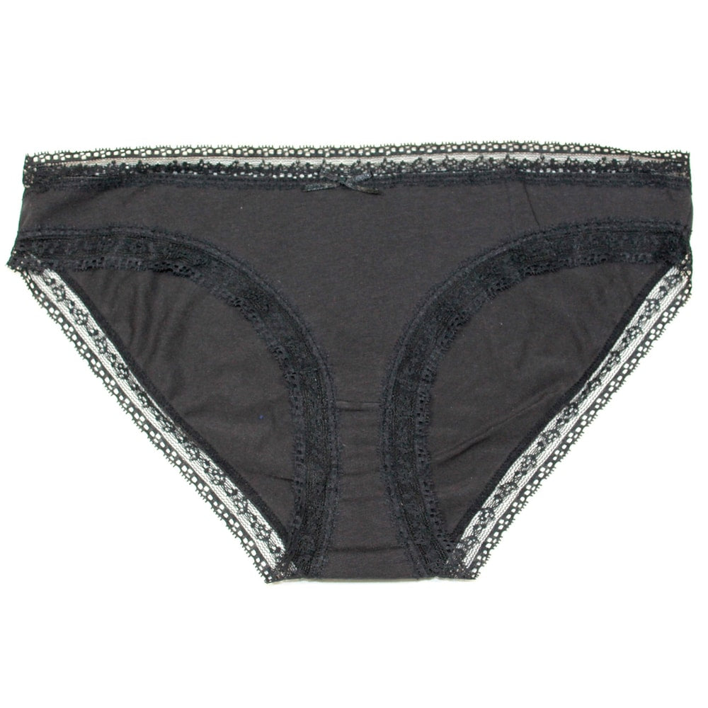 Triumph Brief Cotton and Lace Mini Black 