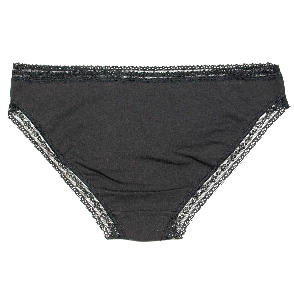 Triumph Brief Cotton and Lace Mini Black 