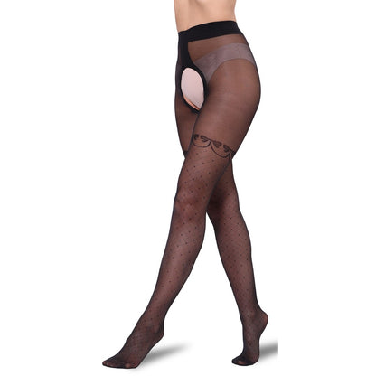 Bananalu Ouvert Strumpfhose Intimo Afina 40 DEN mit Netz Muster Nero