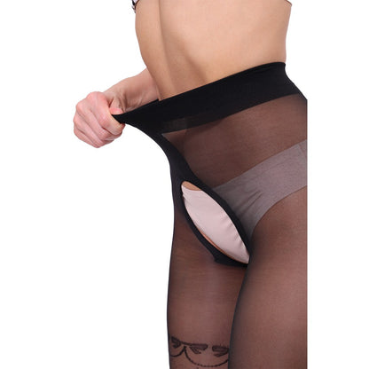 Bananalu Ouvert Strumpfhose Intimo Afina 40 DEN mit Netz Muster Nero